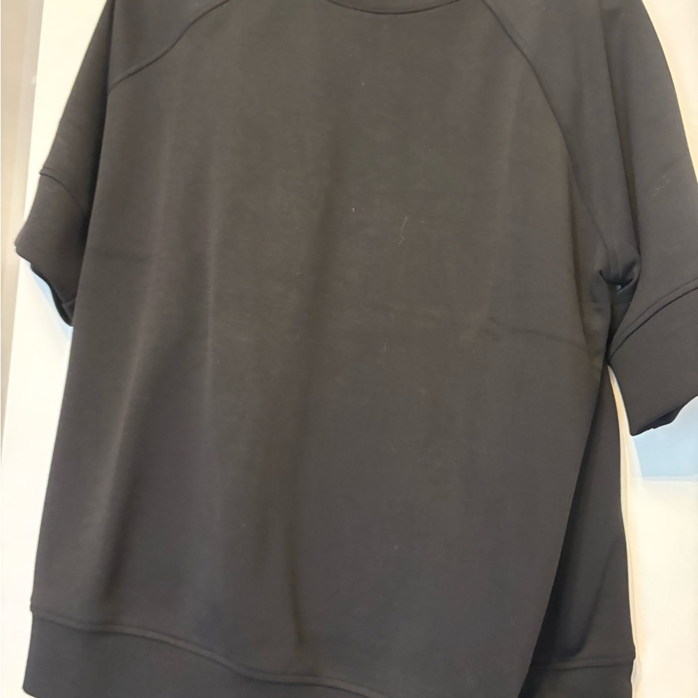 Black Short Sleeve Sweatshirt and skirt set